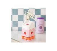 KDMD Strawberry Milk Carton Flower Vase - Kawaii Ceramic Decor in Pink KDMD Pink