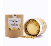 Sunflower Serenity Aromatherapy Set - Chamomile & Grapefruit Bath Bomb, Himalayan Bath Salt & Sunflower Petals - Luxurious Self-Care Gift for Relaxation, Wellness & Stress Relief - Handmade in The UK