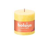 KDMD Sunny Yellow Bolsius Rustic Shine Pillar Candle 100 x 100mm KDMD Yellow