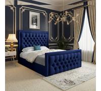KDMD Sway Upholstered Blue Soft Velvet Designer Bed Frame | Size: King KDMD Blue King