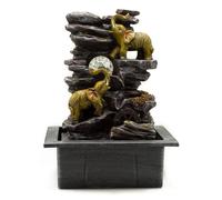KDMD Tabletop Water Feature - 35cm - Elephants, Crystal Ball & Water Wheel in Yellow KDMD Yellow