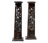 KDMD Tapered Incense Tower Washed Des2 - Mango Wood in Black KDMD Black