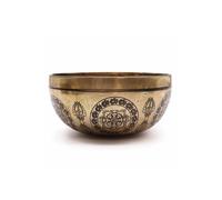 KDMD Tibetan Healing Engraved Bowl 21cm with Five Buddhas in Bronze KDMD Bronze