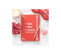 KDMD Too Busy Enjoying Life A5 Notebook for Gals - Gold Edges & Pink Band in Red KDMD Red