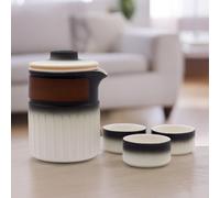 KDMD Travel Ceramic Teapot Set - Three Friends - Travel Pack in Black KDMD Black