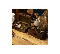 KDMD Trust the Universe Enamelled Mango Wood Box - Spiritual Storage in Brown KDMD Brown