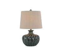 KDMD Veyla Ceramic Table Lamp with Linen Shade - Modern Elegant Lighting in Dark Grey KDMD Dark Grey