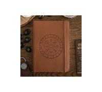 KDMD Viking Compass A5 Faux Leather Journal & Pen - Norse Mythology Gift in Brown KDMD Brown