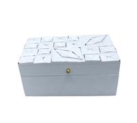 KDMD Vintage Deco - Multi Purpose Box - 22x12x10cm - White Diamonds | Size: 22 x 12 x 10 cm KDMD White 22 x 12 x 10 cm