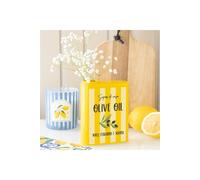 KDMD Vintage Olive Oil Tin Vase - Rustic Ceramic Flower Display in Yellow KDMD Yellow