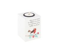 KDMD Visited by a Robin Tealight Holder in White KDMD White