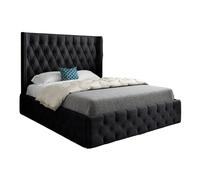 Wayno Straight Winged Upholstered Soft Velvet Designer Bed Frame