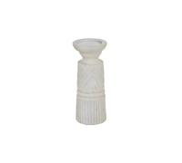 KDMD White Carved Candle Holder - Bloomville Collection for Elegant Decor KDMD White