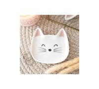 KDMD White Cat Face Dish for Rings, Earrings & Treasures KDMD White