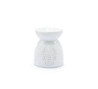 KDMD White Oil Burner with Buddha Cutout - Diffuser & Decor for Serenity KDMD White