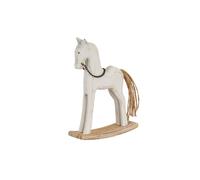 KDMD Whitewashed Rustic Rocking Horse - Vintage Home Decor Accent in White KDMD White