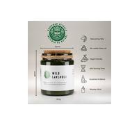 KDMD Wild Lavender Soy Woodwick Candle with 26 Hour Burn in Green KDMD Green