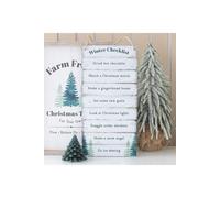 KDMD Winter Wonderland Checklist Hanging Sign in White KDMD White