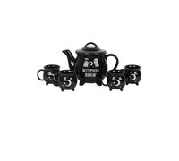 KDMD Witches Brew Ceramic Cauldron Tea Set in Black KDMD Black