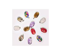 KDMD Women's 12 Assorted Gemstone & Shell Steel Cased Pendant Set for Jewelry KDMD Multicolor One Size