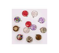 KDMD Women's 12 Assorted Gemstone & Shell Steel Cased Pendant Set KDMD Multicolor One Size