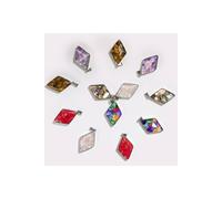 KDMD Women's 12 Assorted Gemstone & Shell Steel Pendant Set for Jewelry & Crafts KDMD Multicolor One Size