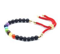 KDMD Women's 18K Gold Plated Gemstone Royal String Bracelet - Lava Stone Chakra KDMD Multicolor One Size