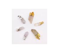 KDMD Women's 6 Assorted Clear Quartz Gemstone Pendants in Gold & Silver Plating KDMD Multicolor One Size
