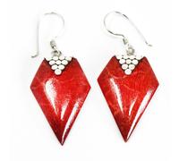 KDMD Women's 925 Silver Earrings - Grapes in Red KDMD Red One Size