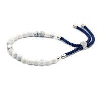 KDMD Women's 925 Silver Plated Gemstone Navy String Bracelet - White Howlite KDMD White One Size