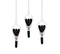 KDMD Women's Angel Pendulum with Ring- Black Agate KDMD Black One Size
