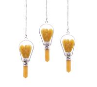 KDMD Women's Angel Pendulum with Ring- Yellow Quartz KDMD Yellow One Size