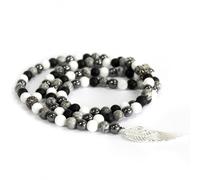 KDMD Women's Angel Wing / Grey Agate - Gemstone Necklace KDMD Grey One Size