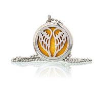KDMD Women's Aromatherapy Diffuser Necklace - Angel Wings 30mm in Yellow KDMD Yellow One Size