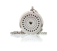 KDMD Women's Aromatherapy Diffuser Necklace - Diamonds Heart 30mm in Silver KDMD Silver One Size