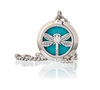 KDMD Women's Aromatherapy Diffuser Necklace - Dragonfly 25mm in Teal KDMD Teal One Size