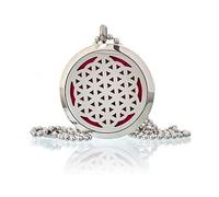 KDMD Women's Aromatherapy Diffuser Necklace - Flower of Life 30mm in Red KDMD Red One Size