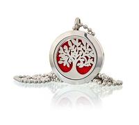 KDMD Women's Aromatherapy Diffuser Necklace - Tree of Life 25mm in Red KDMD Red One Size