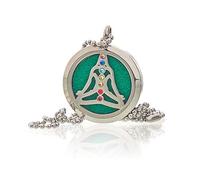 KDMD Women's Aromatherapy Jewellery Necklace - Yoga Chakra - 30mm in Green KDMD Green One Size