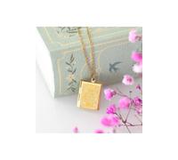 KDMD Women's Book Shaped Gold Locket Necklace in Gift Box - Literary Keepsake Gift KDMD Gold One Size