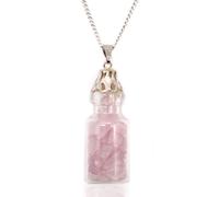 KDMD Women's Bottled Gemstones Necklace - Rose Quartz in Pink KDMD Pink One Size