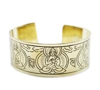 KDMD Women's Brass Tibetan Bracelet - Five Buddha in Yellow KDMD Yellow One Size