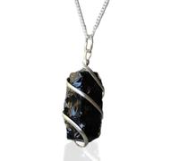 KDMD Women's Cascade Wrapped Gemstone Necklace - Rough Black Onyx KDMD Black One Size