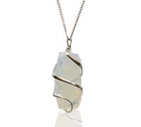KDMD Women's Cascade Wrapped Gemstone Necklace - Rough Opalite in White KDMD White One Size