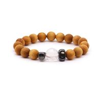 KDMD Women's Cedarwood Crown Chakra Bangle with Clear Quartz in White KDMD White One Size