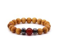 KDMD Women's Cedarwood Root Chakra Bangle with Red Jasper KDMD Red One Size