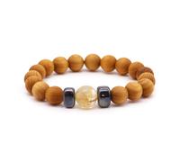 KDMD Women's Cedarwood Solar Plexus Chakra Bangle with Citrine in Yellow KDMD Yellow One Size