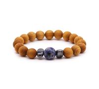 KDMD Women's Cedarwood Throat Chakra Bangle with Sodalite in Blue KDMD Blue One Size