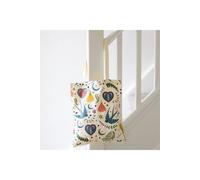 KDMD Women's Cream Folk Print Polycotton Tote Bag with Floral Midnight Bloom Design KDMD Cream