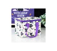 KDMD Women's Cute & Creepy Cat Print Insulated Lunch Bag - Stylish in White KDMD White One Size